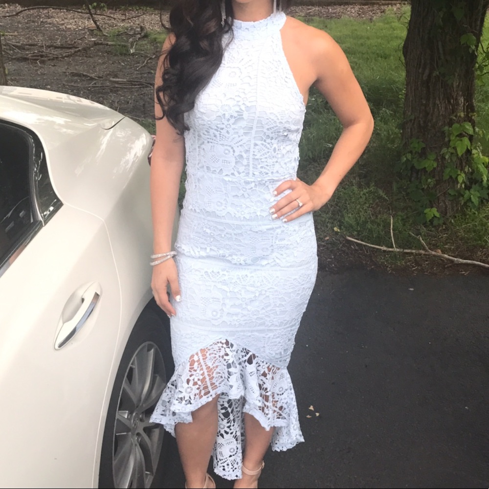 Blue lace mermaid dress